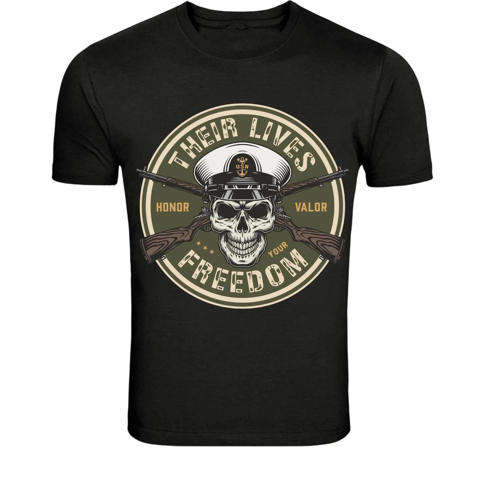 I Fear Lives Freedom Skull Soldier T-Shirt - Military Veteran XXXXL