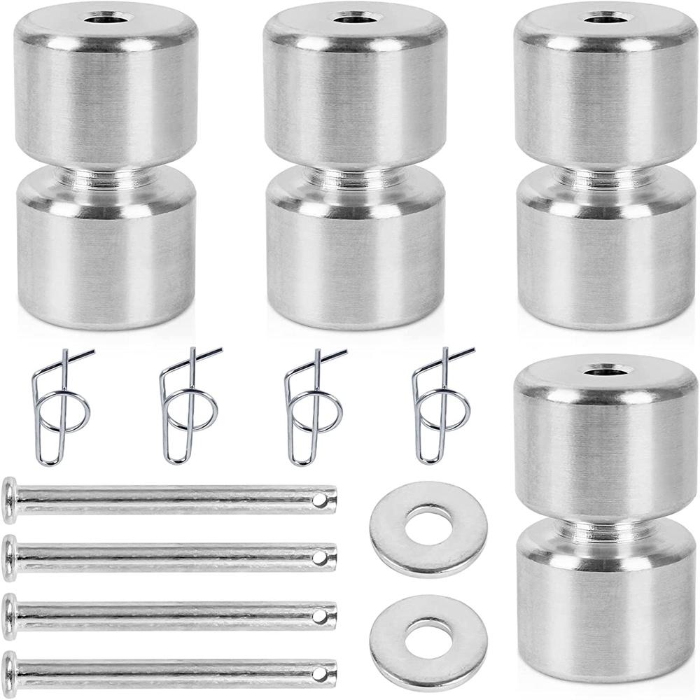 4pcs Aluminum Rollers With Pins Washers Rings For Gorilla Lift Utility Trailer Tailgate Lift Assist GMNR-925