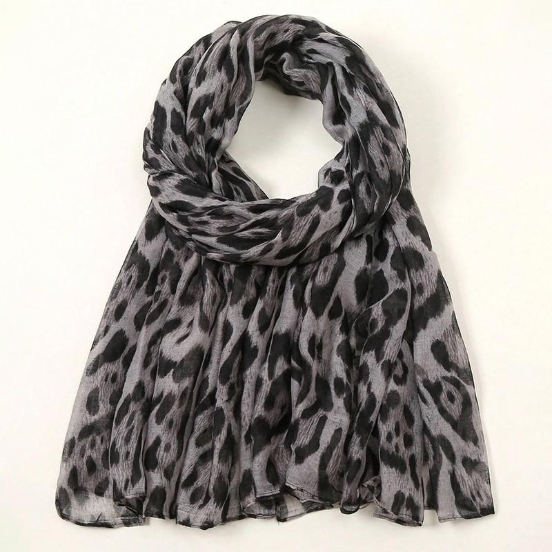 Boho 1Pc Fashionable Leopard Print Batik-Style Soft Lightweight Women'S Scarf Shawl Suitable For Daily Commuting & Outdoor Wear