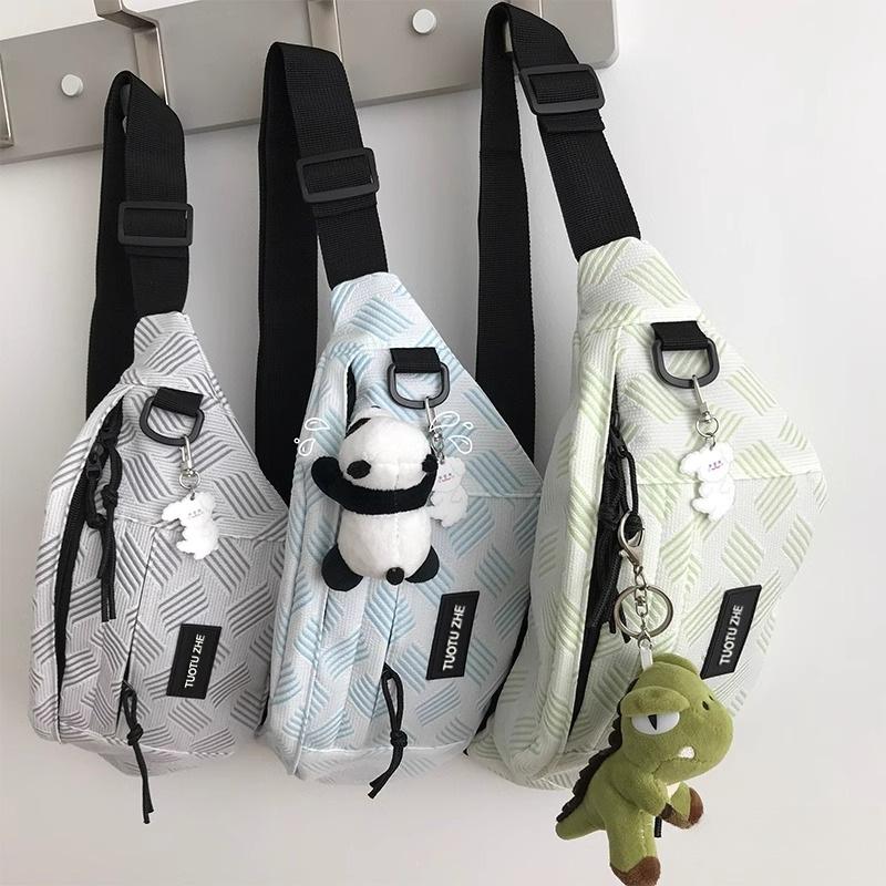 Korean ins style leisure sports versatile messenger bag cycling breast bag male students Japanese neutral style fanny pack female tide