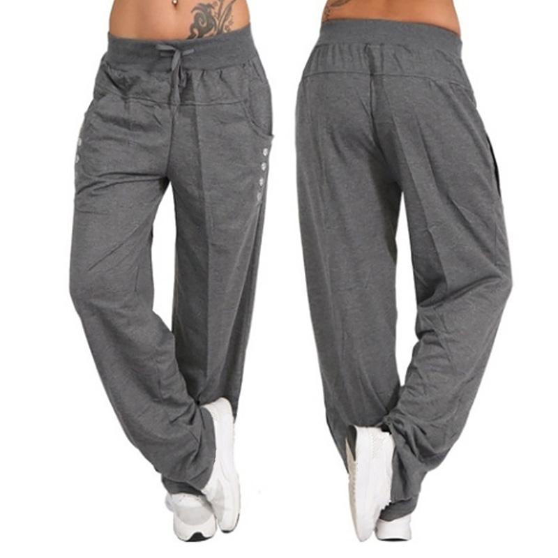 Comodi pantaloni da jogging Harlan Yoga in tinta unita casual larghi da donna