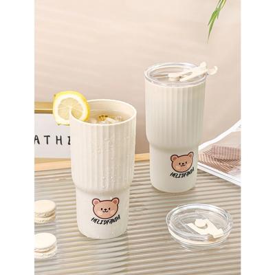 WORTHBUY 650 ML Tumbler Travel Portable Plastic Coffee Cup Heat-resisting Sealed Leak-proof Water Bottle For Student Adult