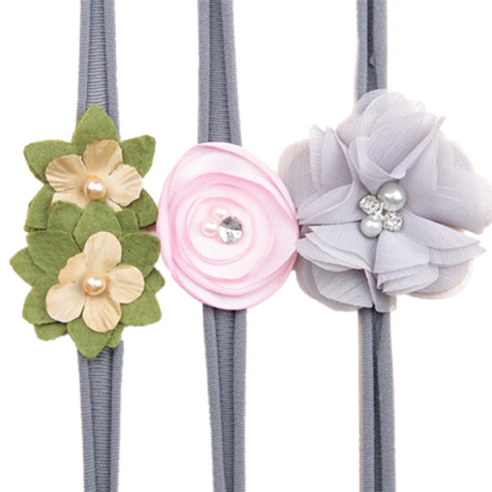 

Girl Toddler Headband High Elastic Nylon Flower Design Little Girls Party Hair Delicate Band Gray #1