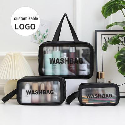 Large Capacity PVC Toiletry Bag - Celebrity Style, Multi-Purpose, Wet/Dry Separation, Makeup Storage