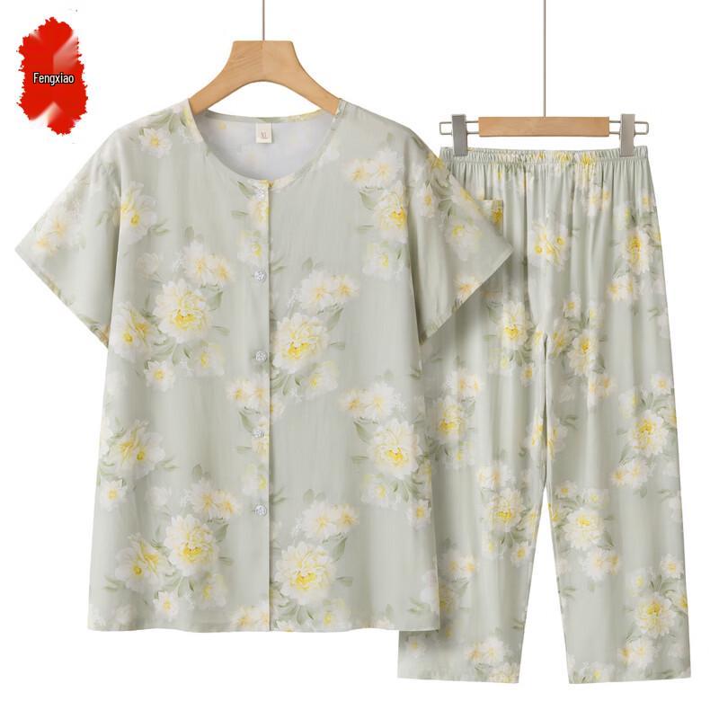 

Women s Floral Cotton Silk Loungewear Set 2XL