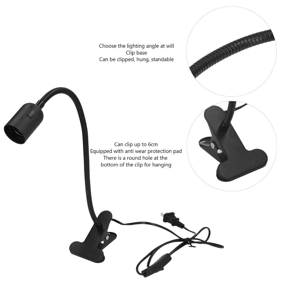 Aluminum+ABS Desk Lamp Holder E27 Reading Lamp Holder Easy Clip Lamp Holder Dormitory