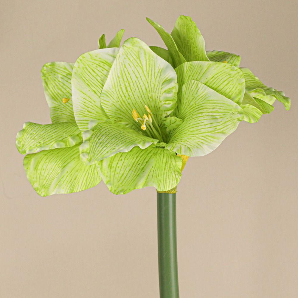 4 Heads Artificial Clivia Flowers Branch Real Touch Fake Flower  Outdoor Garden Decor