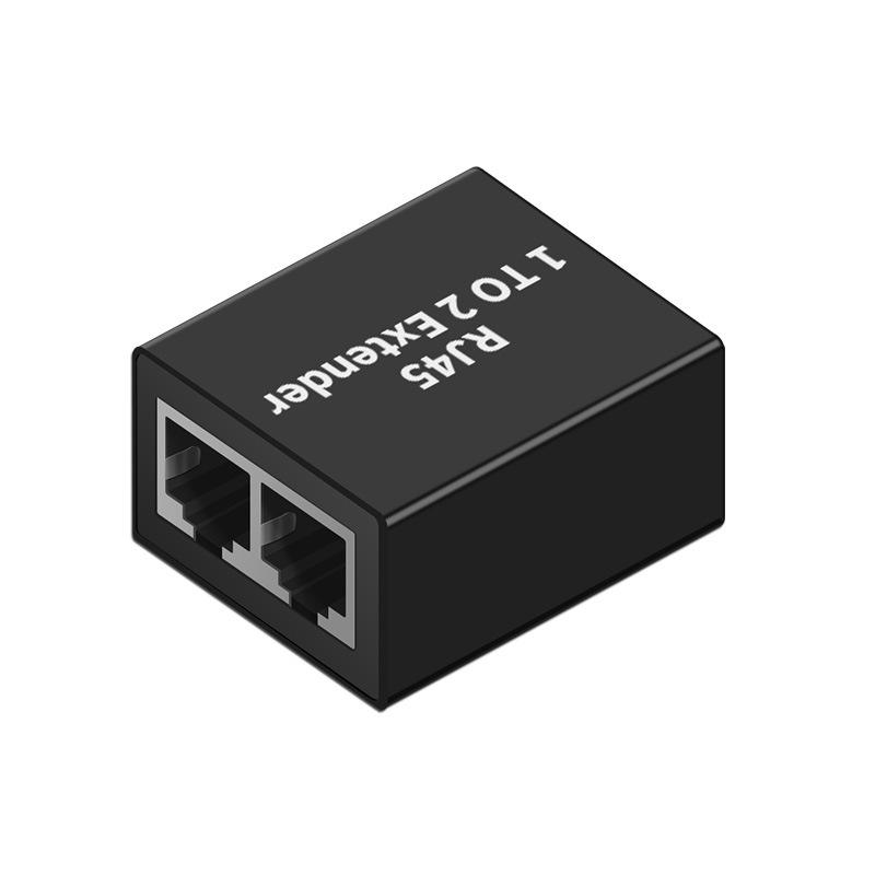 2Pcs RJ45 Ethernet Splitter 1-in-2 Network Adapter, CAT5e CAT6 LAN Cable Dual Port Coupler for Internet
