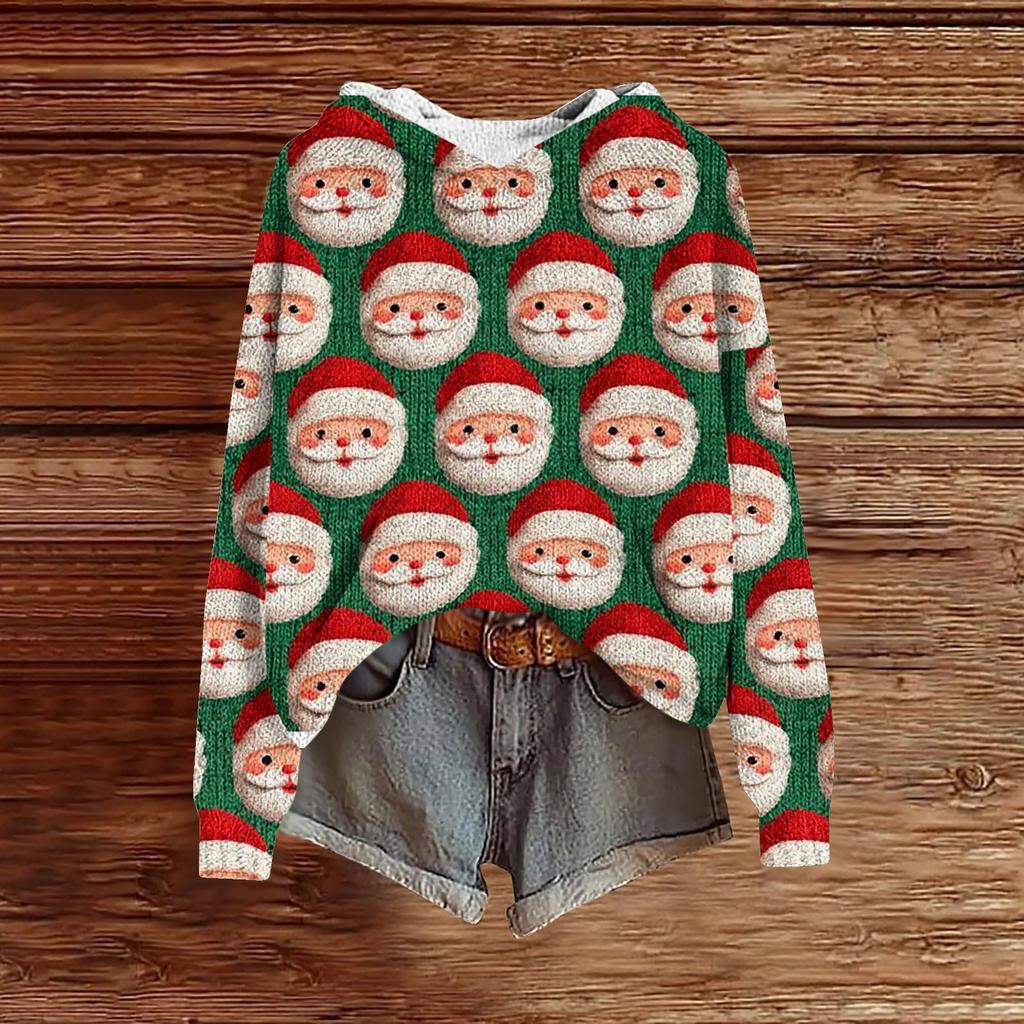 Sweatshirts For Women Knit Sweater Cute Shirt Fall Pullover Hooded Sweatshirt