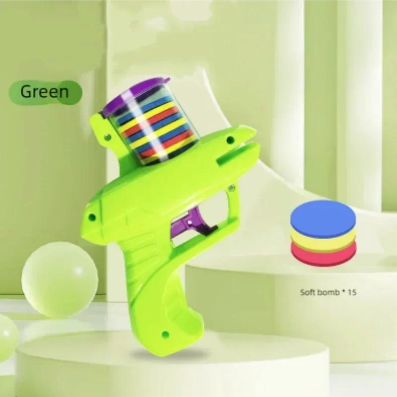 

Creative Carrot Frisbee Launcher Toy Gun for Cats Dogs Interactive Manual Soft Disc Shooter Pet Training Toy зелёный