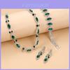 Water Drop Bridal Jewelry Set With Colorful Water Drill For Fashion Women
