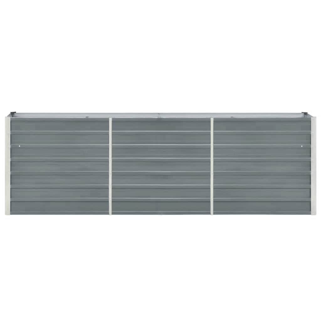 vidaXL Raised Bed Galvanized Steel 240x40x77 Cm Grey