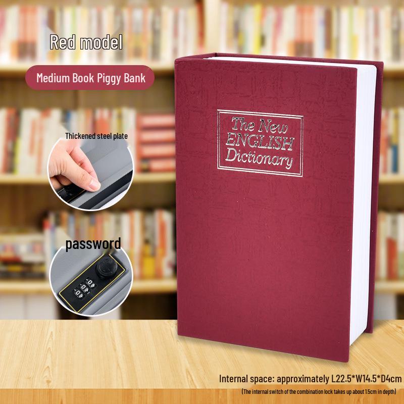 Creative Iron Book Safe: Password Protected Money Storage Box for Home or Office.