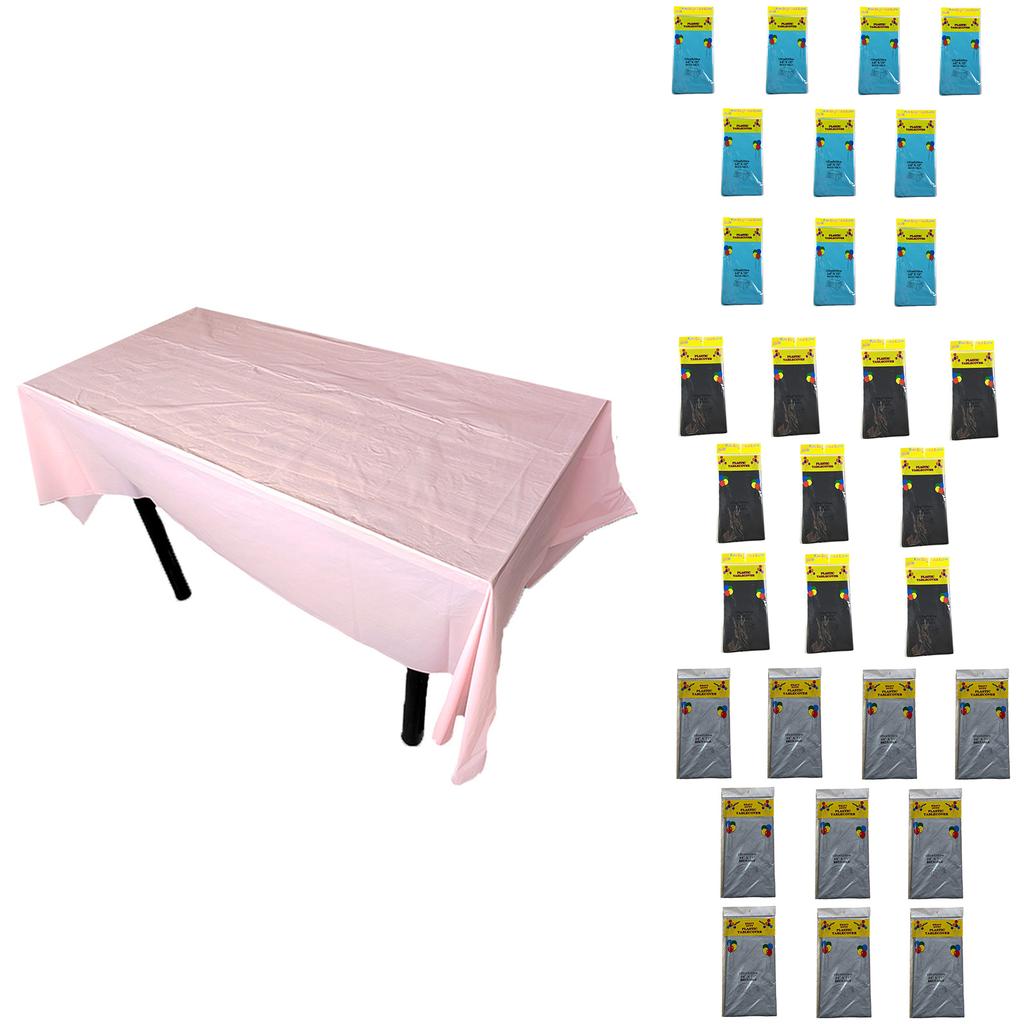 Leakproof Plastic Table Covers 10Pcs/pack 54x72Inch Decorative Tablecloths Disposable Table Cloth for Daily Parties