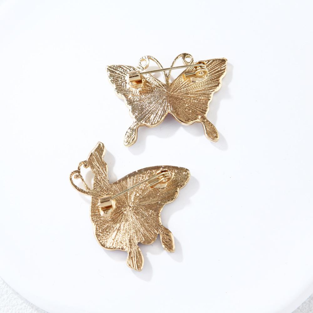 Enamel Butterfly Pearl Brooch Hanbok & Cheongsam Accessory Vintage Drop Oil Couple Pin Holiday Gift Long-lasting Color Accessory