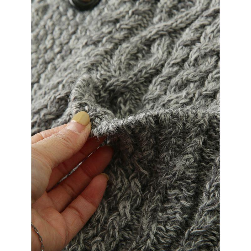 Heavyweight Continuation! Coarse Wool Cardigan! Italian Order Men's Autumn and Winter Stand-Up Collar Thickened Knitted Sweater Jacket