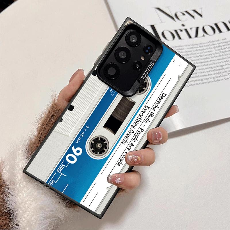 Vintage 90S Cassette Tape Pattern Soft Phone Case for Samsung Galaxy S24 S25 FE S26 Edge S23 Ultra S22 Plus S21 + Shockproof Cov
