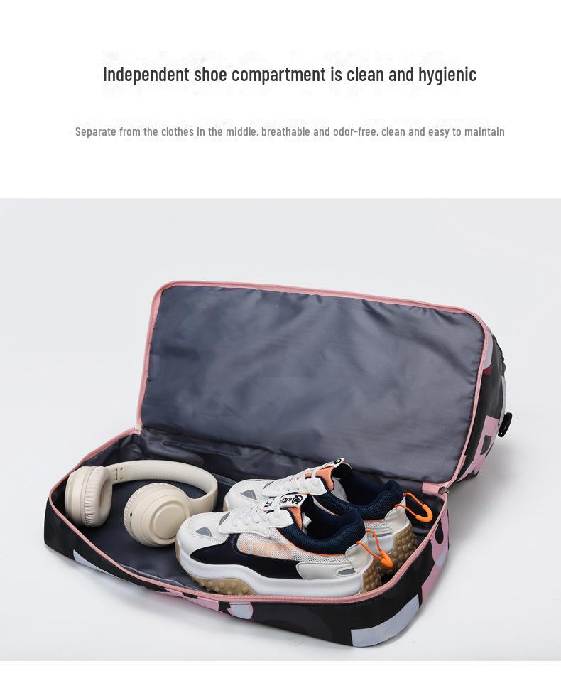 Korean Women's Expandable Travel Bag: Large Capacity, Dry/Wet Separation, Yoga Training