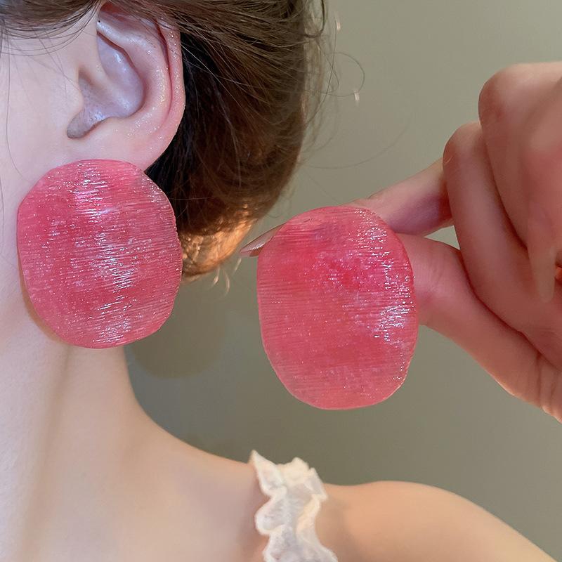 Super fairy pink flower love fringed earrings versatile temperament earrings light luxury earrings women