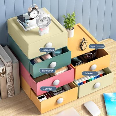 Desktop Storage Box High Capacity Stackable with Knob Store Cosmetic Jewelry Box Desktop Case Household Supplies