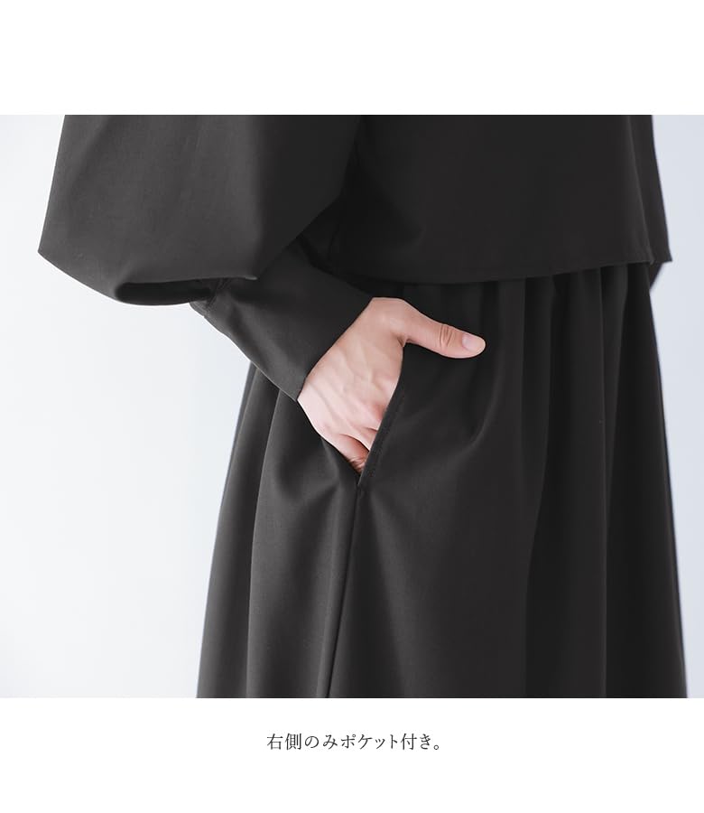 Oshare Walker Tiered Long Sleeve Tiered Layered Dress with Voluminous Sleeves and and Occasion Design n'OrLABEL Dress, Women's Tucks, Black, Formal,