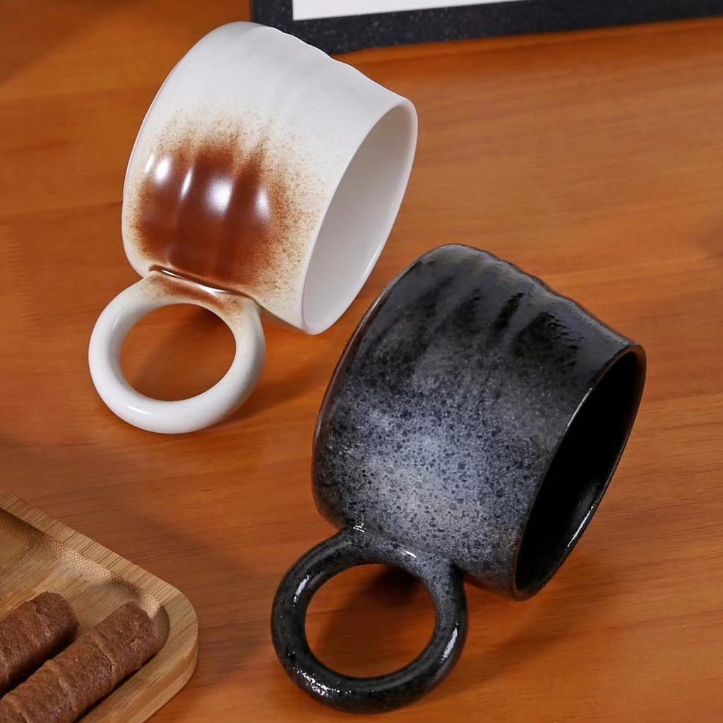 Japanese Simple Retro Mug Ceramic Cup Niche Coffee Cup Office Personality High End Cup Souvenir Gift