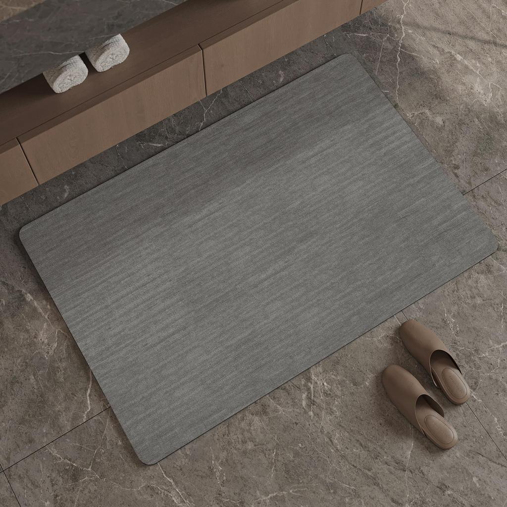 Rubber Non-Slip Quick Dry Absorbent Thin Bathroom Rugs Fit Under Door Bathroom Floor Mats-Shower Rug for In Front of Bathtub, Sink