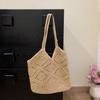 Nieuwe Trend Dames Tas Haakwerk Handtas Retro Gebreide Effen Kleur Holle Top-handle Tote Tas Reizen Shopper Schoudertas
