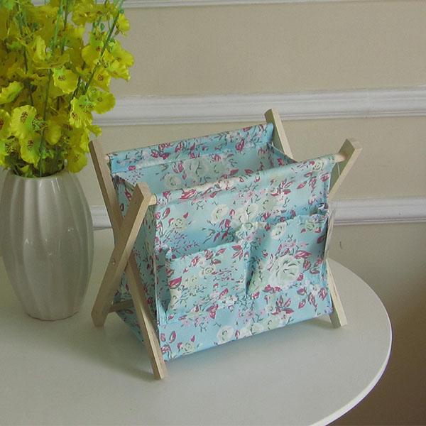 Simple Small Magazine Newspaper Storage Rack Foldable Cloth Art Wood Desktop Organizer Book Miscellaneous Items New 30x28cm 1st floor 2090₽