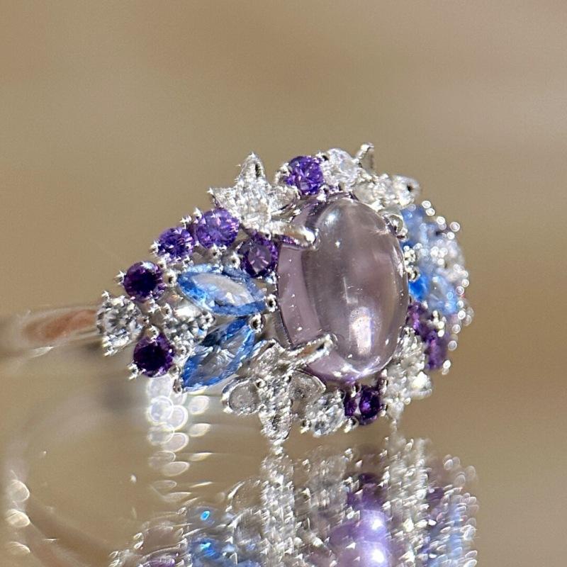 

Легкая Роскошь Премиум Ретро Моне Глициния Аметист Инкрустированный Бриллиантами Ожерелье Кольцо Серьги-Пуссеты Изысканный Экстравагантный Набор