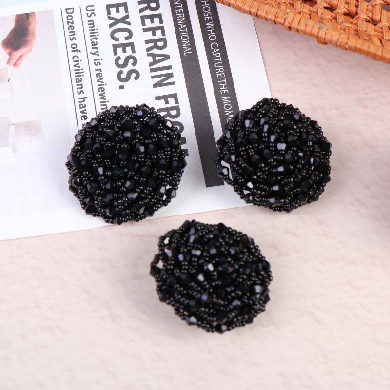 3Pcs 3cm/4.3cm High Quality Fashion Bead Button Pearl Crystal Decoration Buckle Corsage Accessories Apparel Coat Button