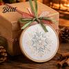 Handmade Craft Gift for Adults Christmas Embroidery Ornament DIY Kit, Beginner-Friendly Stitching Set with Healing Experience All Tools, Wall Hanging