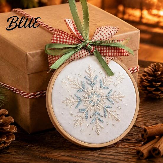 Handmade Craft Gift for Adults Christmas Embroidery Ornament DIY Kit, Beginner-Friendly Stitching Set with Healing Experience All Tools, Wall Hanging