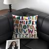 English Letters Fashion Cushion Cover Natural Linen Organic Fabric Double-Sided Printing Sofa Home Decor Gift Pillow Case
