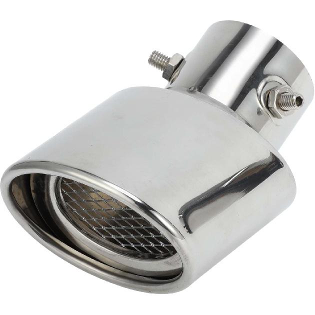 

Curved Slant Exhaust Tip, 2.3 Inlet 3.9 Outlet 5.3 Length Tailpipe Universal for Car Bolt on Stainless Steel Silver Tone