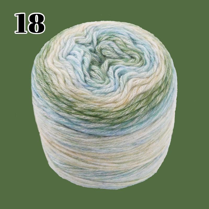 100g 240M 1 Roll Rainbow Woollen Yarn New Soft Hand Woven Yarn Hat Scarf Sweater Gradient Color Dyeing Crocheting Blend Yarn