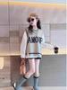 2025 Spring & Autumn Girls' Fashionable Knitted Vest and Top Set