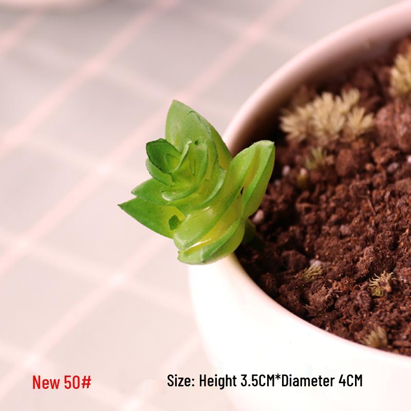 Realistic Flocked Succulents: Small Artificial Green Plant Wall Decor for Interiors