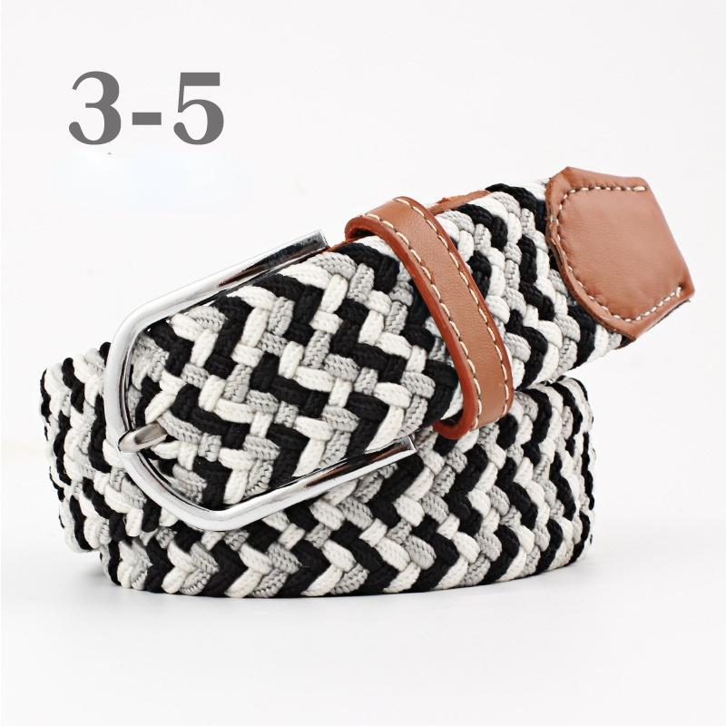 2026 New Fashion High Quality Explosive Women's Canvas Belt Men's Elastic Belt Casual Stretch Woven Pin Buckle Belt