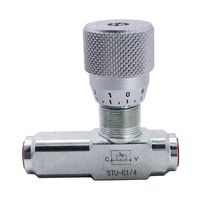 1PC STU-G1/4 Hydraulic Check Throttle Valve One-Way Joint Hydraulic Flow Control Valve Home Improvement Valves Accessories