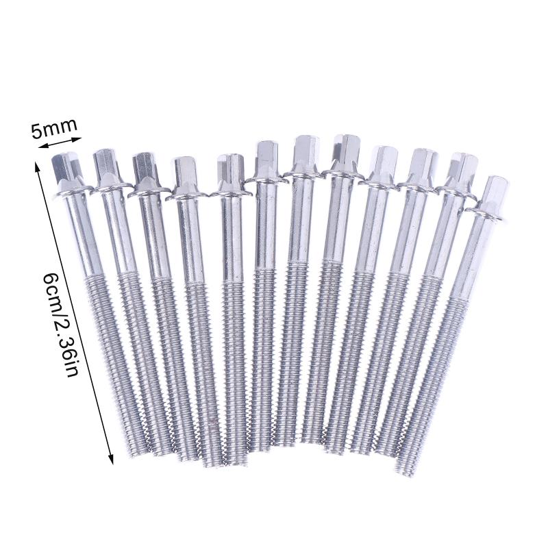 12Pcs Drum Tension Rods Lug Bolts And Screws Set Drum Lug Screws 5/6mm With Washers Strong Drum Repair Kit For Jazz Drums