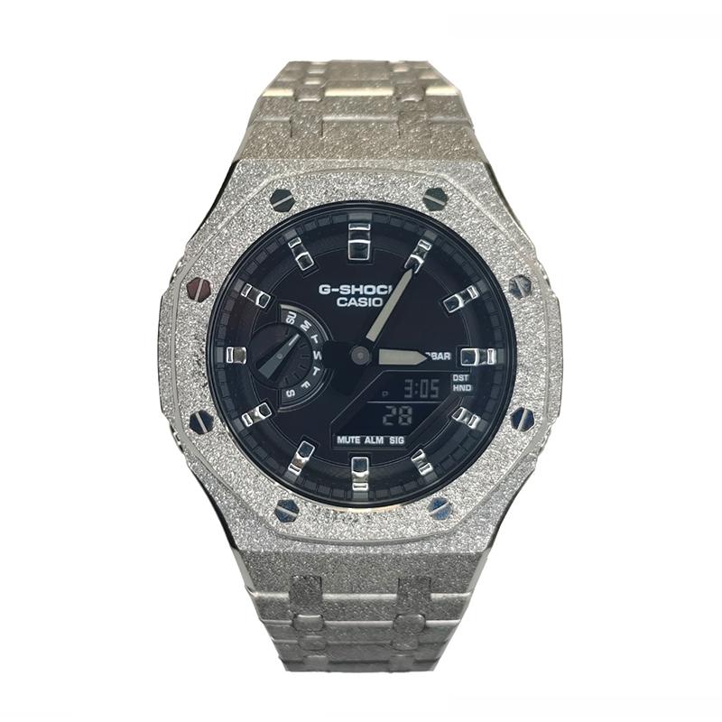 

CASIO Men Liquid Crystal,Analog Dual Display Series Black Watch GA-2100-1A1(Watch3--)