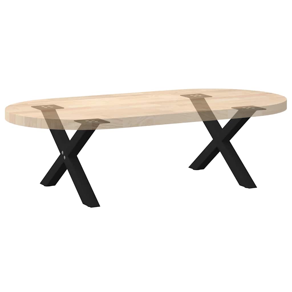 Vidaxl Coffee Table Legs, 2 Pcs, Black, 60X(30-31) Cm, Steel