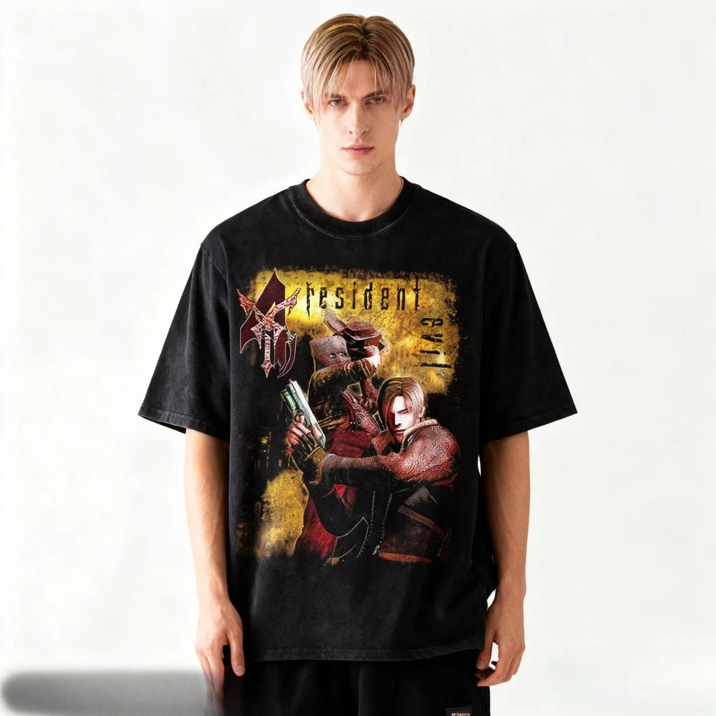 Klasyczna gra grozy Resident Evil Koszulki z nadrukiem Akcesoria Mężczyźni Kobiety Luźne Bawełniane Oversize Streetwear Hip Hop T-shirt Modny Top
