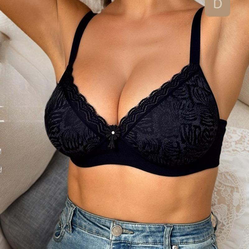 Sexy European and American Push-up Large Size Bra Without Steel Ring and Anti-sagging Full Cup Underwear