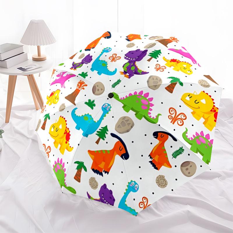1pc Dinosaur Pattern Automatic Open/Close Umbrella, Compact Travel Umbrella, 8-Rib Sturdy Frame - Ideal Gift for Friends Yy251118006