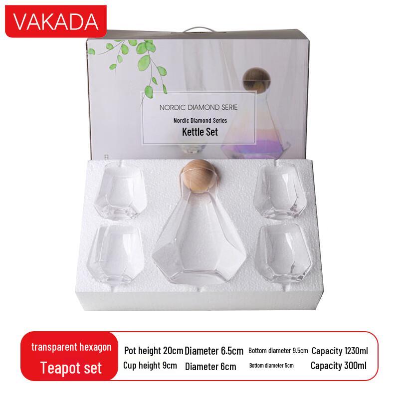 VAKADA Hexagonal High Borosilicate Glass Drinkware