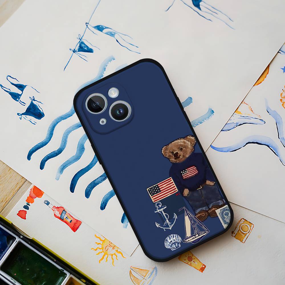 Cartoon Bear P-Polo-S Phone Case Phone Case That Fits IPhone 16, 15, 11, 13, 14 Pro Max, Plus, X, Xr, Xs Max, 12 Mini