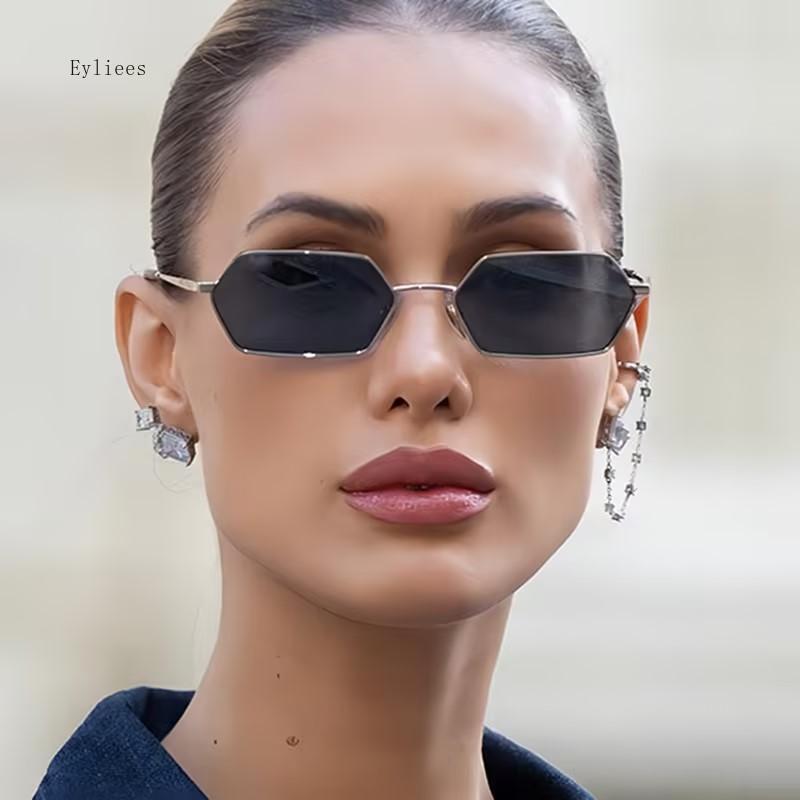 Classic Polygon Sunglasses Men Brand Design Fashion Small Frame Red Mirror Coating Sun Glasses Female Square Eyewear Shade Uv400
