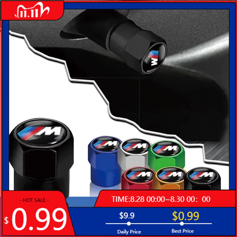 BABD1 For BMW New 4Pcs Car Wheel Tire Valve Caps Air Stem Covers for BMW M E34 E36 E60 E90 E46 F10 F20 F30 X5 X6 X1 M3 M5 M6 E71 Acce